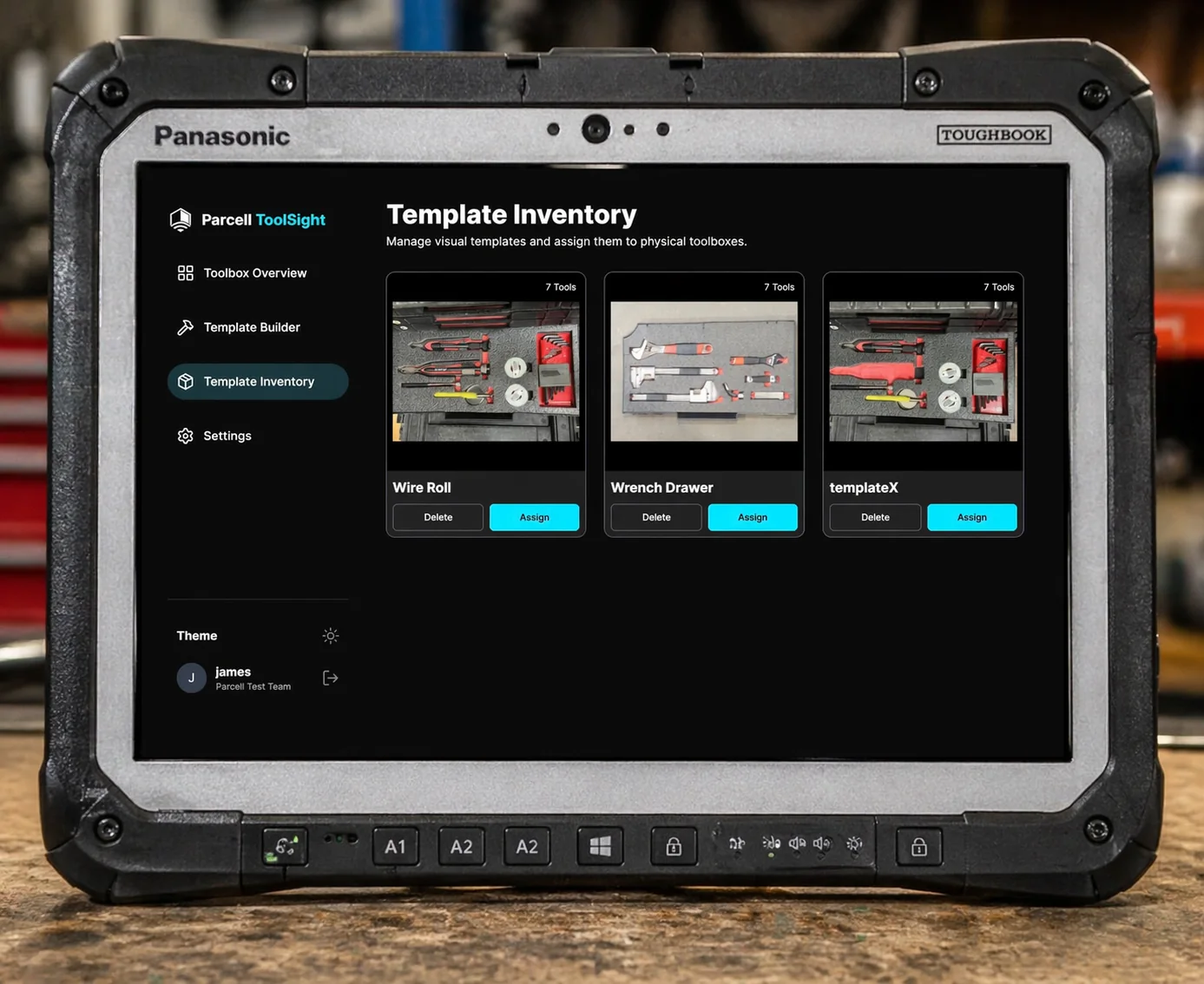 ToolSight dashboard showing a CTK drawer scan with one tool flagged missing