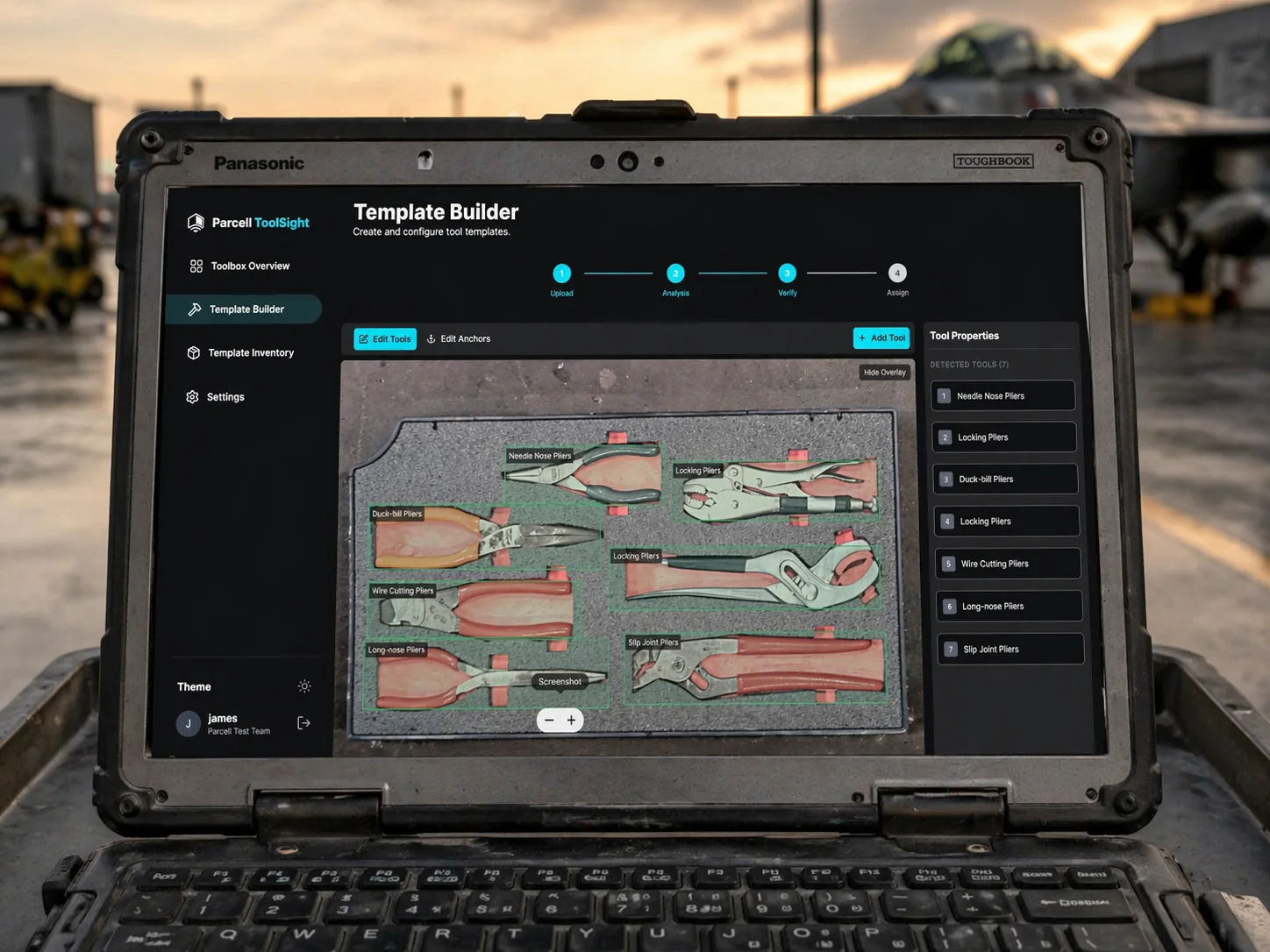 ToolSight comparing a captured drawer image against an expected tool template